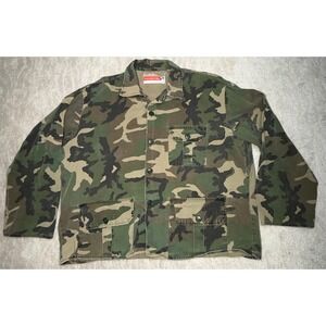 Winchester Mens‎ XL Camo Hunting Field Jacket Cotton Woodland Camouflage Coat